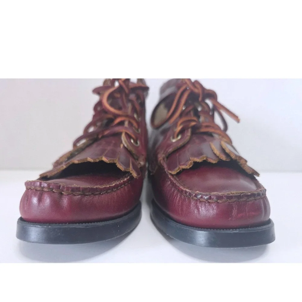 Sebago/Ronnie Fieg Angelique Burgundy Leather Ankle‎ Boots Kiltie Cutout NWOT 7M
